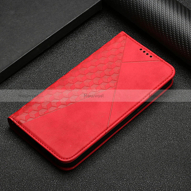 Leather Case Stands Flip Cover Holder Y05X for Google Pixel 6 5G Red