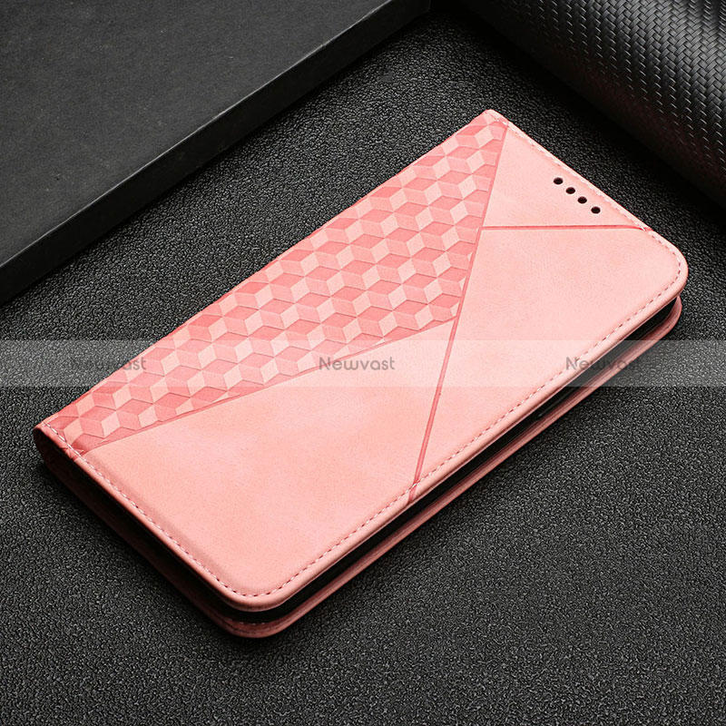 Leather Case Stands Flip Cover Holder Y05X for Google Pixel 6 Pro 5G Rose Gold