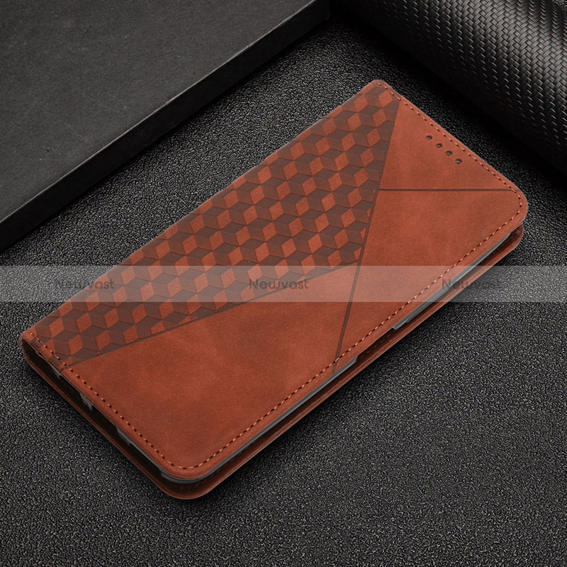 Leather Case Stands Flip Cover Holder Y05X for Google Pixel 6a 5G Brown