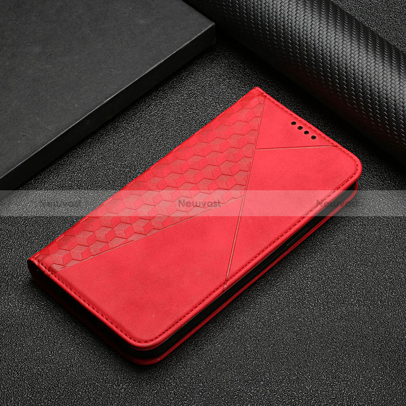 Leather Case Stands Flip Cover Holder Y05X for Google Pixel 7 5G Red