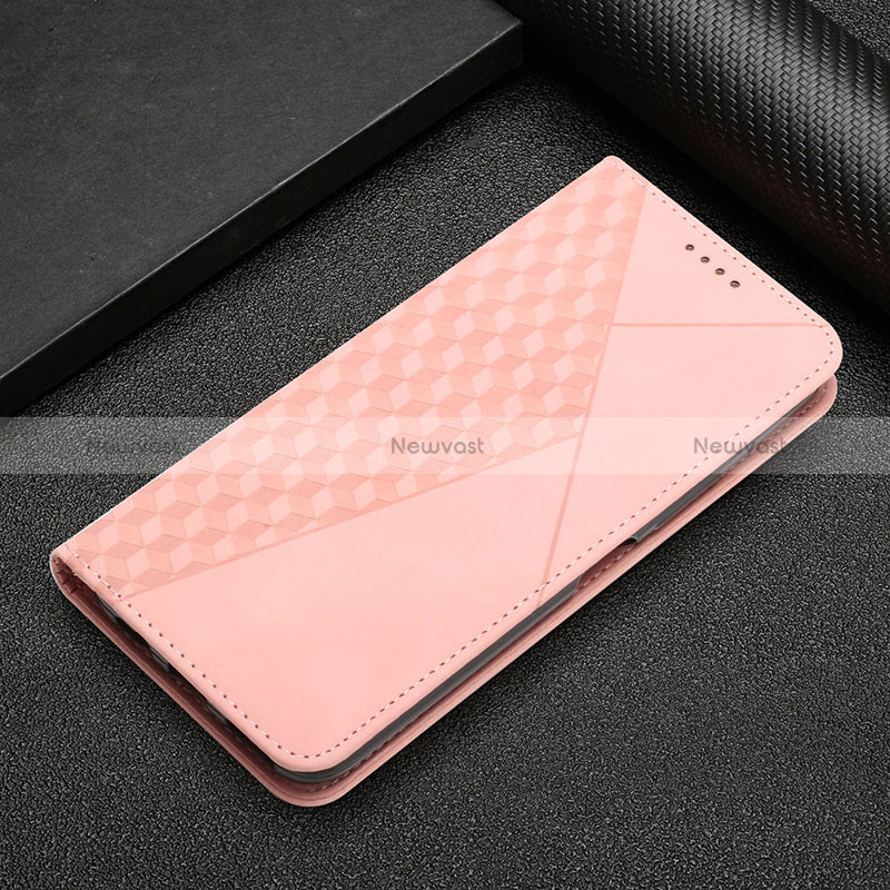 Leather Case Stands Flip Cover Holder Y05X for Google Pixel 7 5G Rose Gold