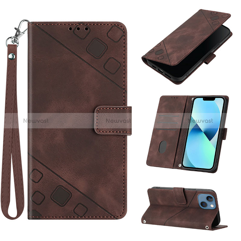 Leather Case Stands Flip Cover Holder Y06B for Apple iPhone 13