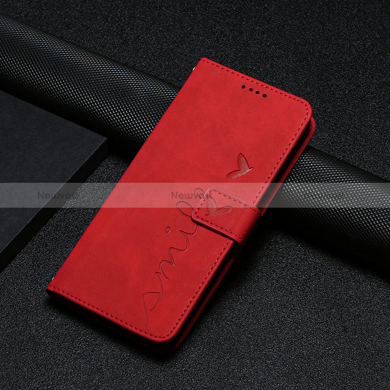 Leather Case Stands Flip Cover Holder Y06X for Realme V50s 5G Red