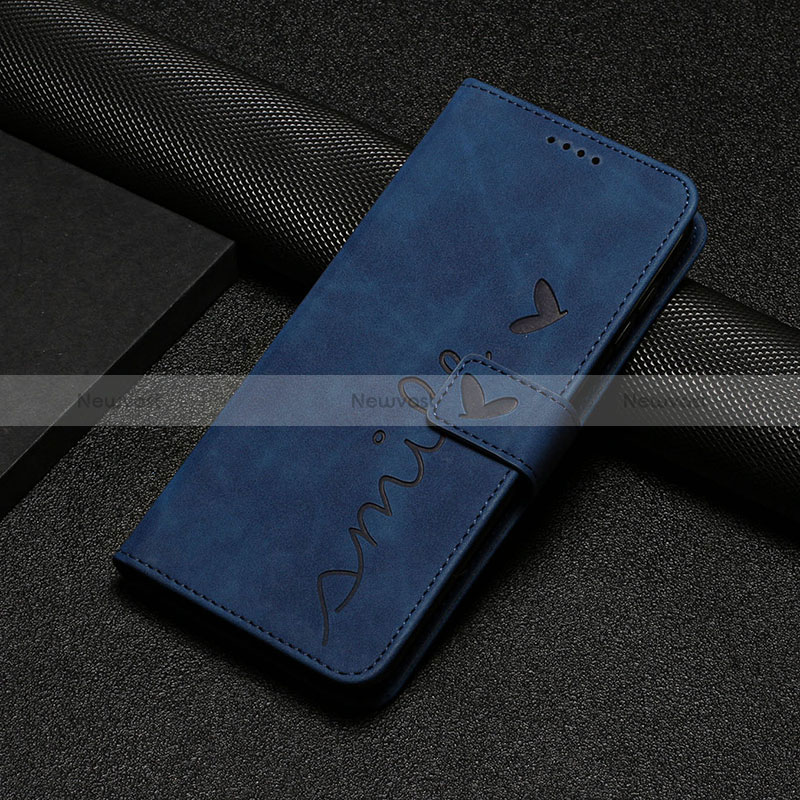 Leather Case Stands Flip Cover Holder Y06X for Xiaomi Redmi 12 4G Blue