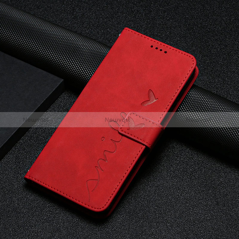 Leather Case Stands Flip Cover Holder Y06X for Xiaomi Redmi Note 12S Red