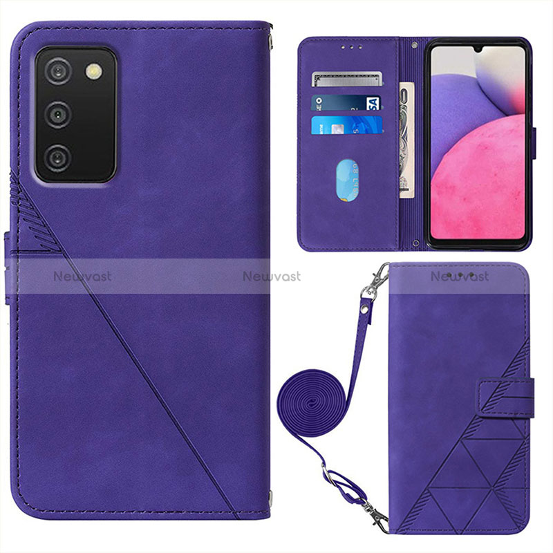 Leather Case Stands Flip Cover Holder Y07B for Samsung Galaxy M02s