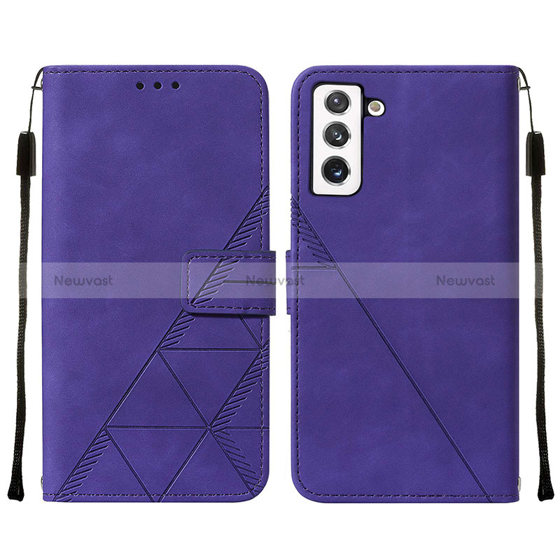 Leather Case Stands Flip Cover Holder Y07B for Samsung Galaxy S24 Plus 5G Purple