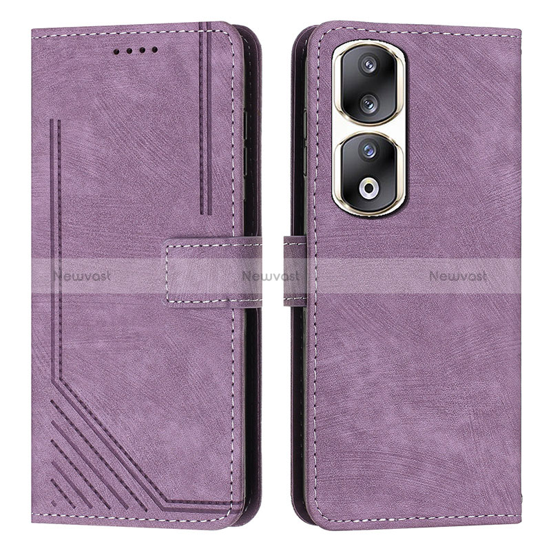 Leather Case Stands Flip Cover Holder Y07X for Huawei Honor 90 Pro 5G