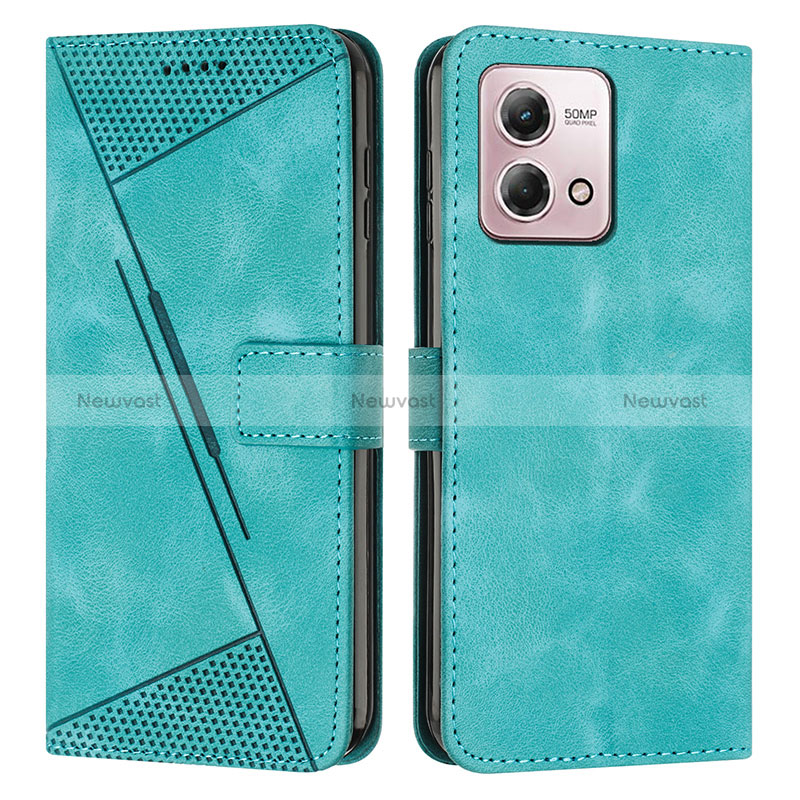 Leather Case Stands Flip Cover Holder Y07X for Motorola Moto G Stylus (2023) 5G Green