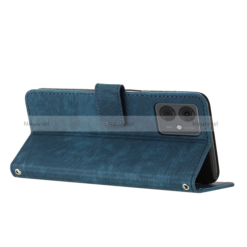 Leather Case Stands Flip Cover Holder Y07X for Motorola Moto G14