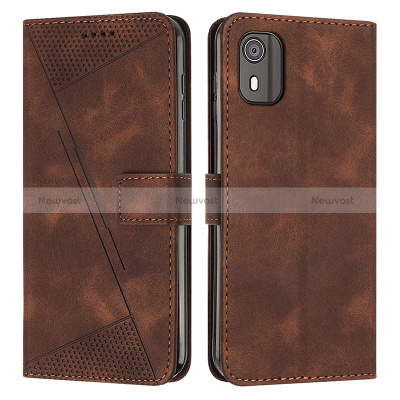 Leather Case Stands Flip Cover Holder Y07X for Nokia C02