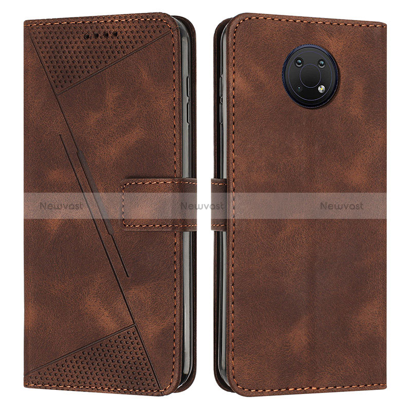 Leather Case Stands Flip Cover Holder Y07X for Nokia G10 Brown