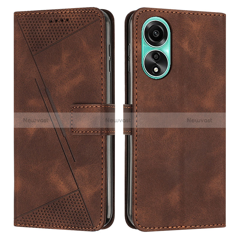 Leather Case Stands Flip Cover Holder Y07X for Oppo A18