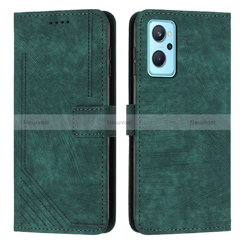 Leather Case Stands Flip Cover Holder Y07X for Realme 10 5G Green