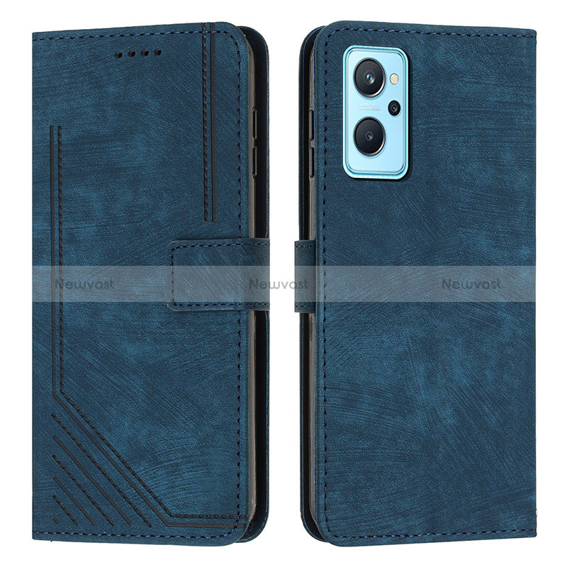 Leather Case Stands Flip Cover Holder Y07X for Realme 10T 5G Blue