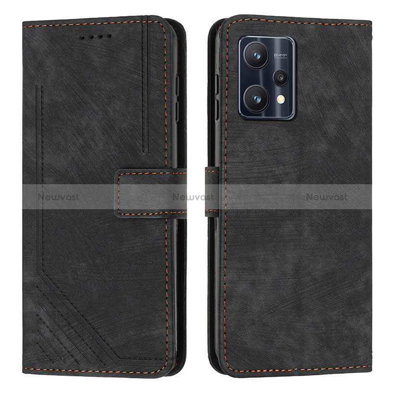 Leather Case Stands Flip Cover Holder Y07X for Realme 9 Pro 5G Black