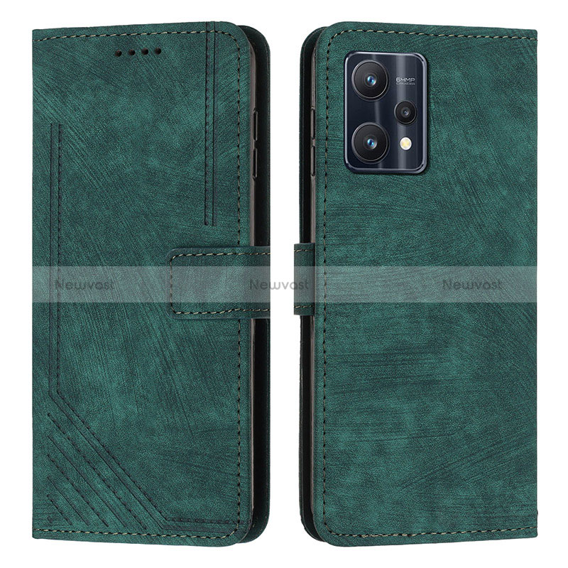Leather Case Stands Flip Cover Holder Y07X for Realme 9 Pro+ Plus 5G Green