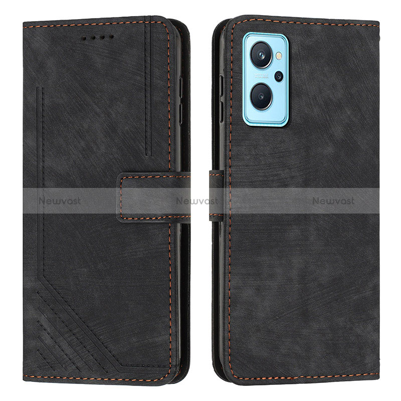 Leather Case Stands Flip Cover Holder Y07X for Realme 9i 5G Black