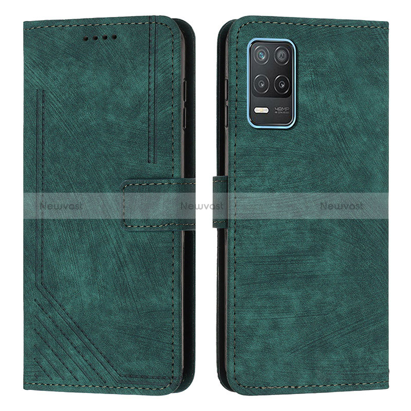 Leather Case Stands Flip Cover Holder Y07X for Realme Narzo 30 5G Green