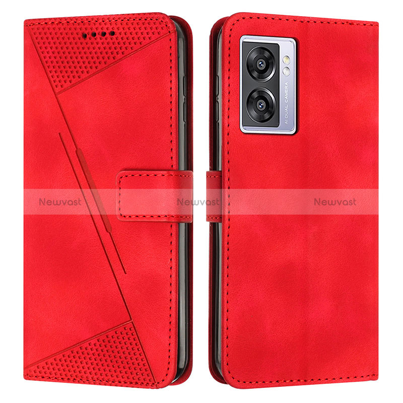 Leather Case Stands Flip Cover Holder Y07X for Realme V23 5G Red