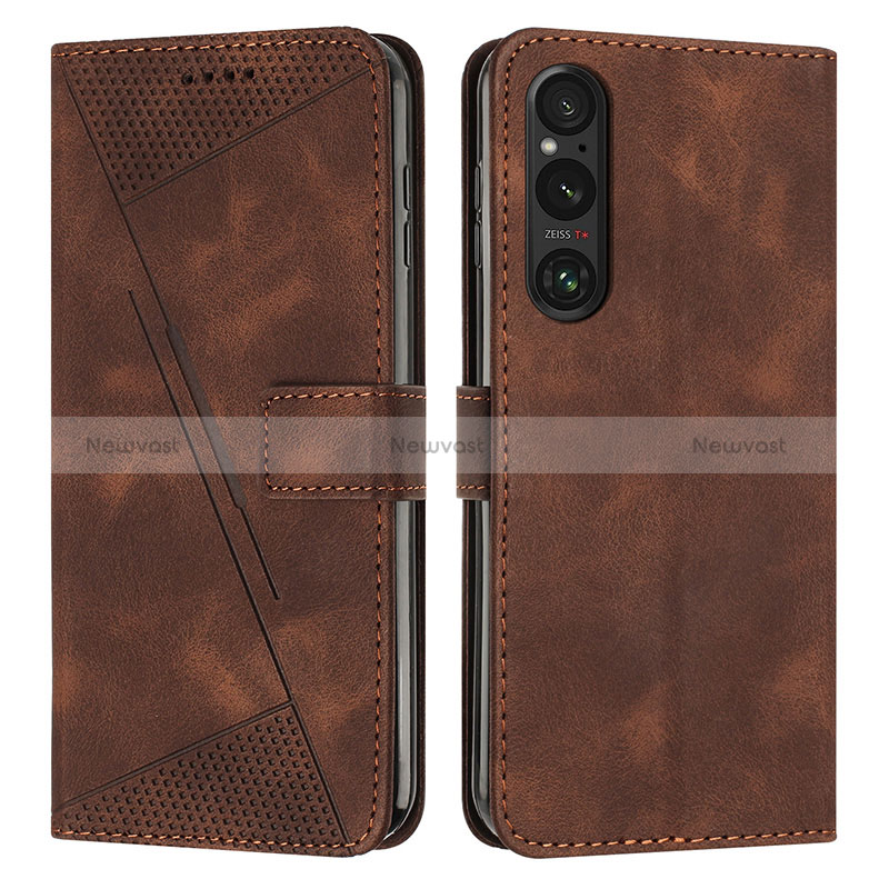 Leather Case Stands Flip Cover Holder Y07X for Sony Xperia 1 V