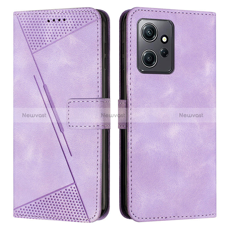 Leather Case Stands Flip Cover Holder Y07X for Xiaomi Redmi Note 12 4G Purple