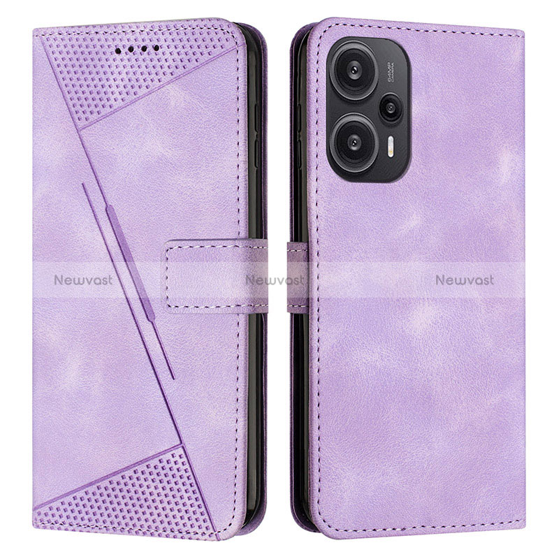 Leather Case Stands Flip Cover Holder Y07X for Xiaomi Redmi Note 12 Turbo 5G Purple