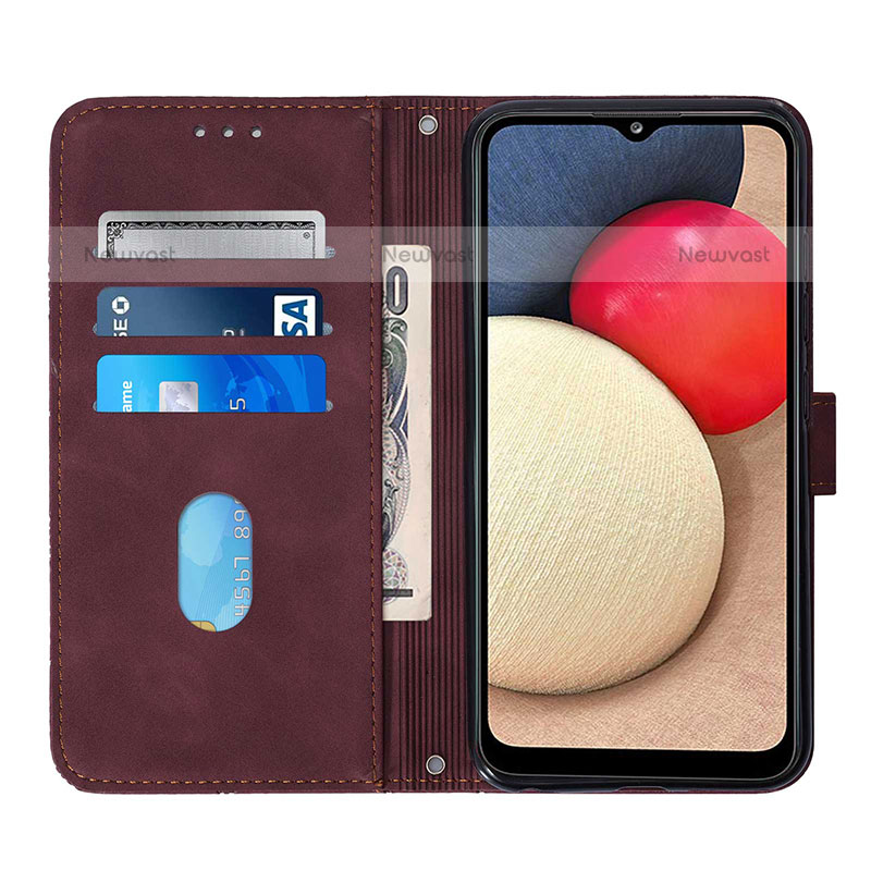 Leather Case Stands Flip Cover Holder Y08B for Samsung Galaxy A02s