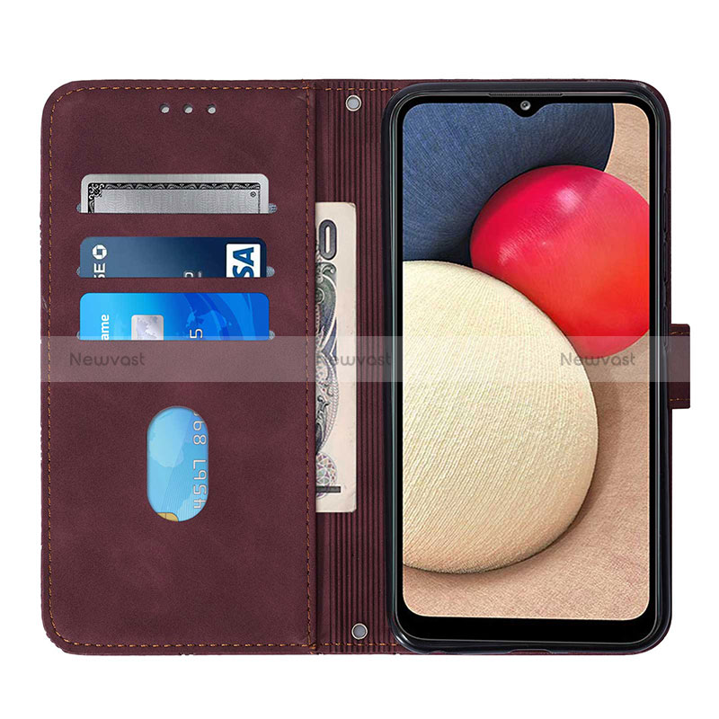 Leather Case Stands Flip Cover Holder Y08B for Samsung Galaxy M02s