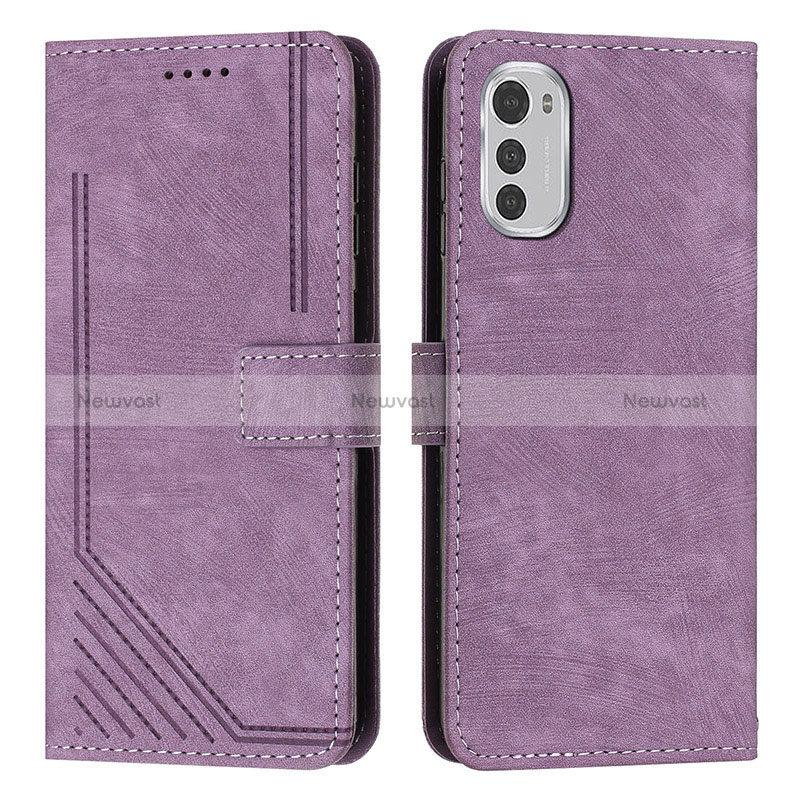 Leather Case Stands Flip Cover Holder Y08X for Motorola Moto E32s