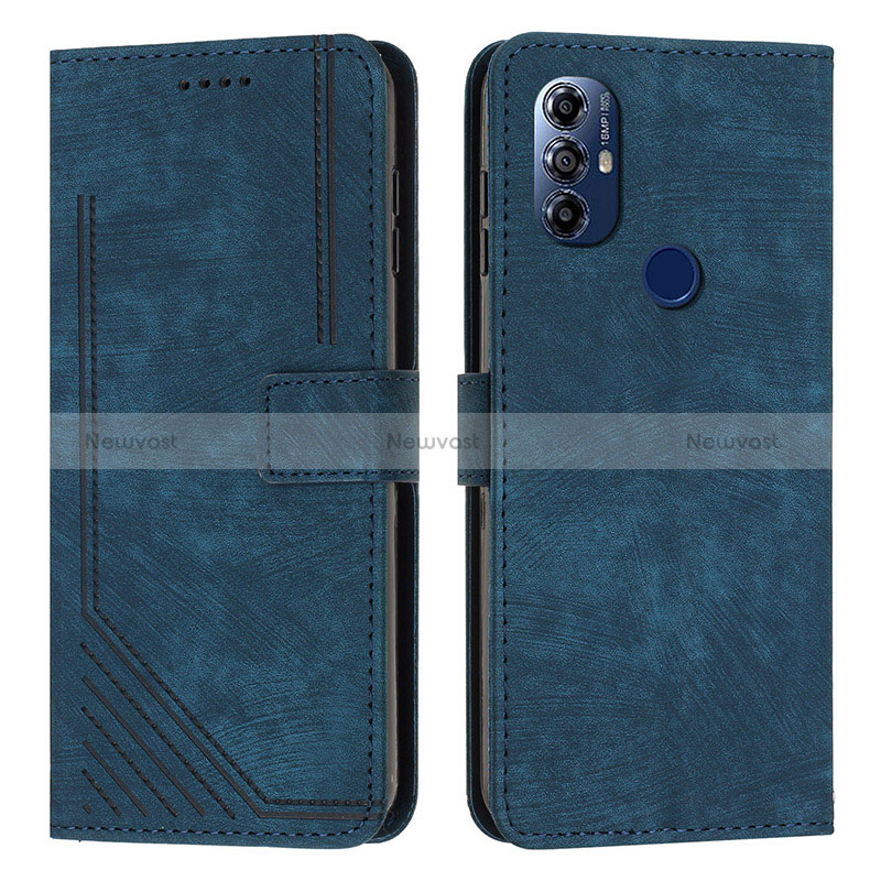 Leather Case Stands Flip Cover Holder Y08X for Motorola Moto G Play (2023)