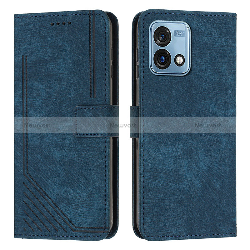 Leather Case Stands Flip Cover Holder Y08X for Motorola Moto G Stylus (2023) 5G Blue