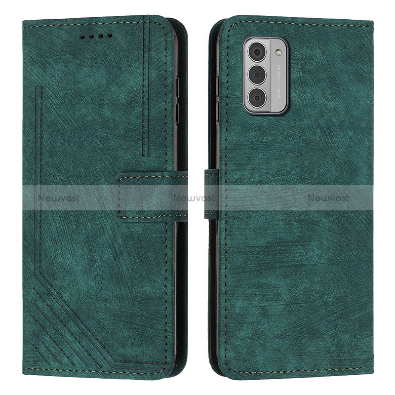 Leather Case Stands Flip Cover Holder Y08X for Nokia G310 5G Green