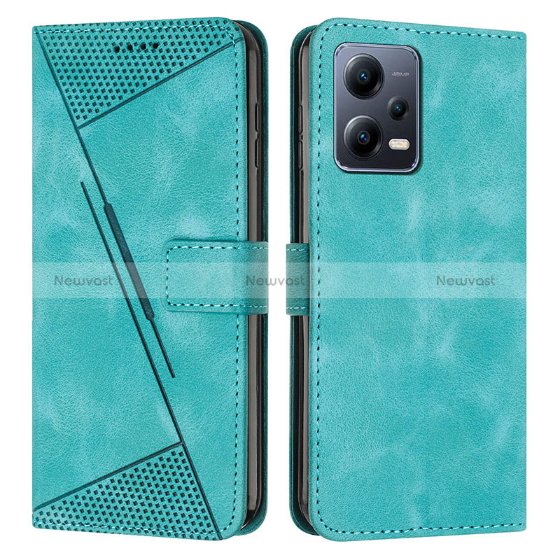 Leather Case Stands Flip Cover Holder Y08X for Xiaomi Redmi Note 12 Explorer Green