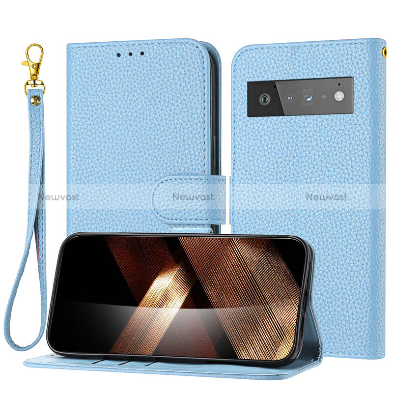 Leather Case Stands Flip Cover Holder Y09X for Google Pixel 6 Pro 5G