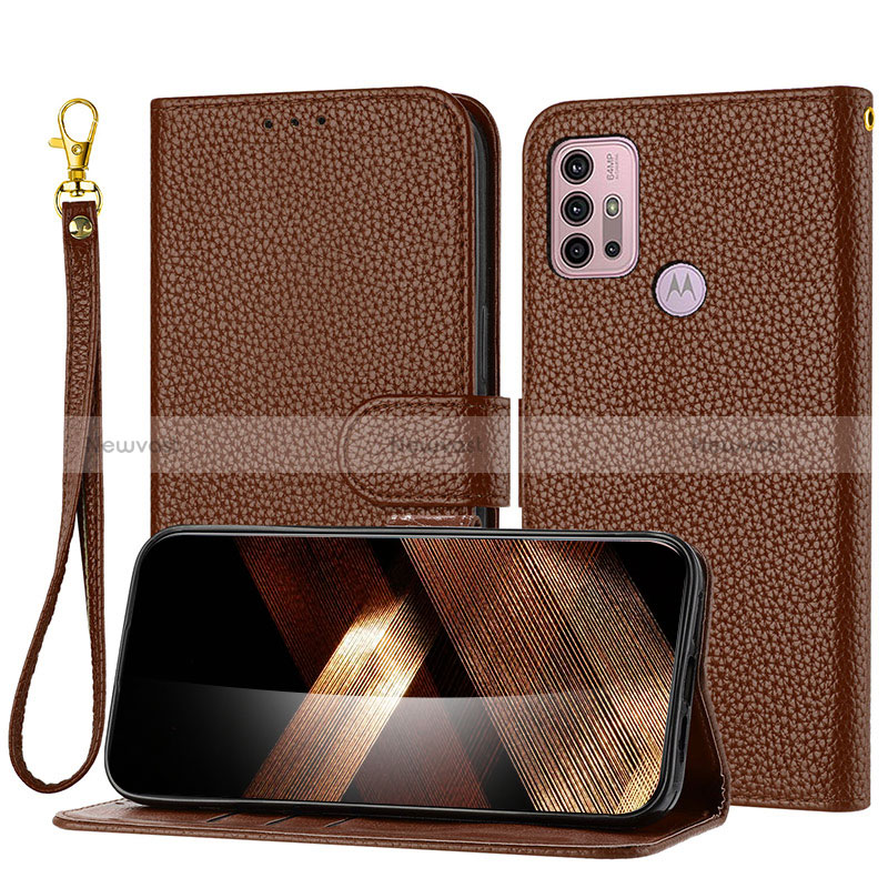 Leather Case Stands Flip Cover Holder Y09X for Motorola Moto G30