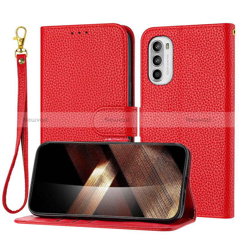 Leather Case Stands Flip Cover Holder Y09X for Motorola Moto G31