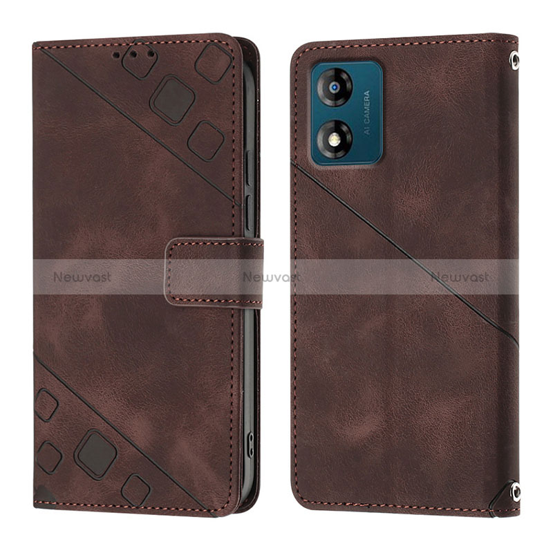 Leather Case Stands Flip Cover Holder YB1 for Motorola Moto E13