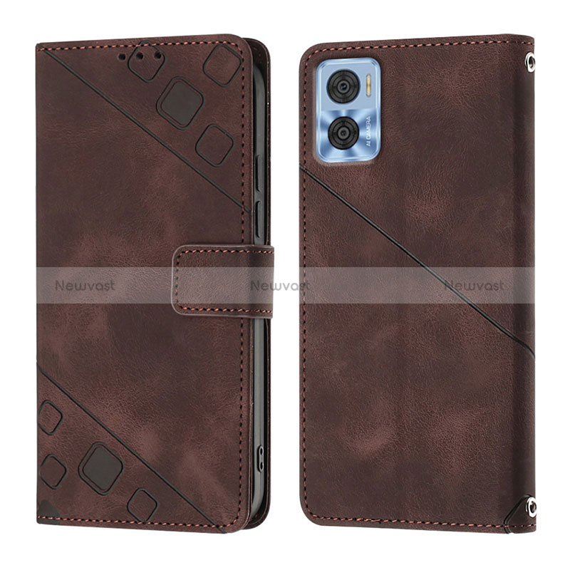 Leather Case Stands Flip Cover Holder YB1 for Motorola Moto E22i