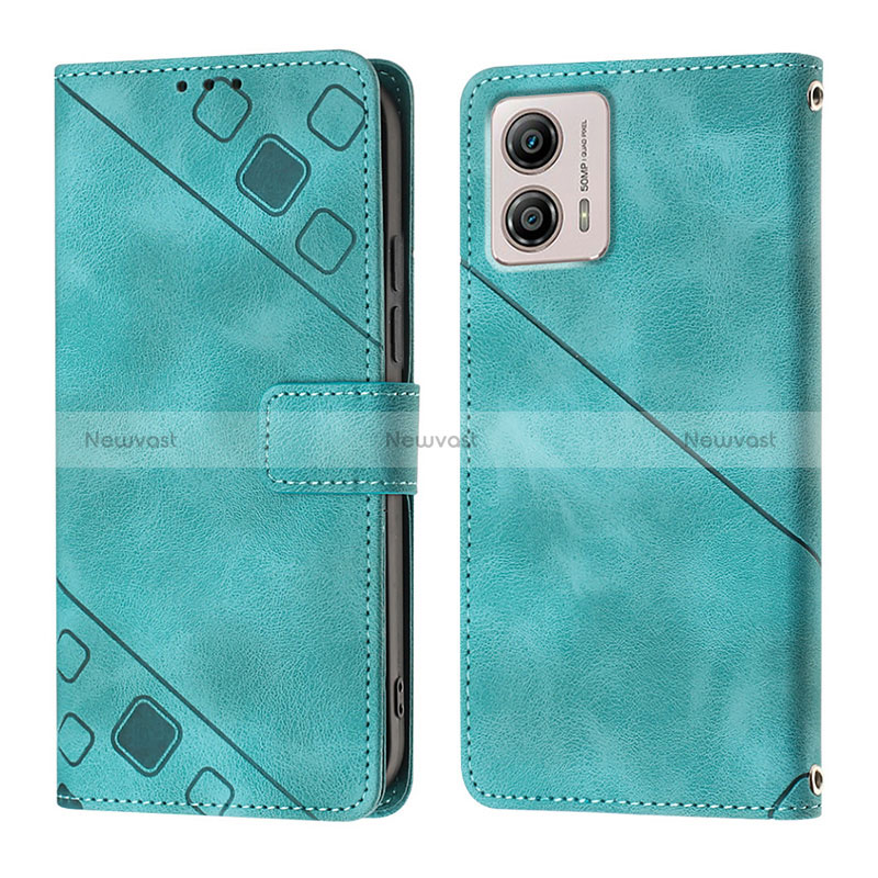 Leather Case Stands Flip Cover Holder YB1 for Motorola Moto G53y 5G