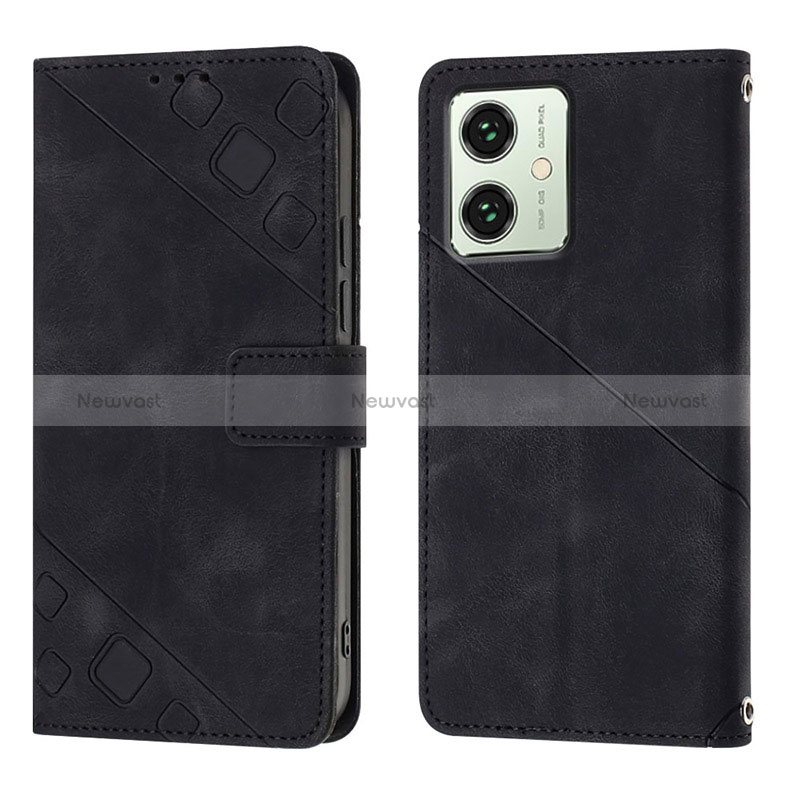 Leather Case Stands Flip Cover Holder YB1 for Motorola Moto G54 5G