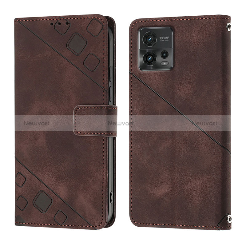 Leather Case Stands Flip Cover Holder YB1 for Motorola Moto G72