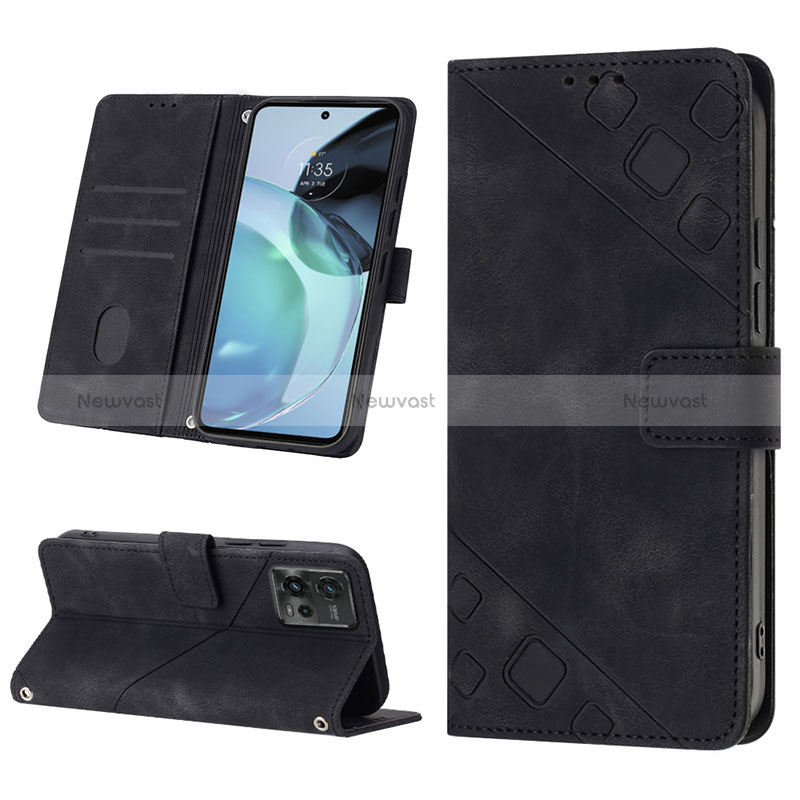 Leather Case Stands Flip Cover Holder YB1 for Motorola Moto G72