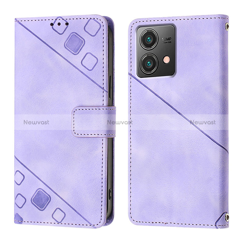 Leather Case Stands Flip Cover Holder YB1 for Motorola Moto G84 5G