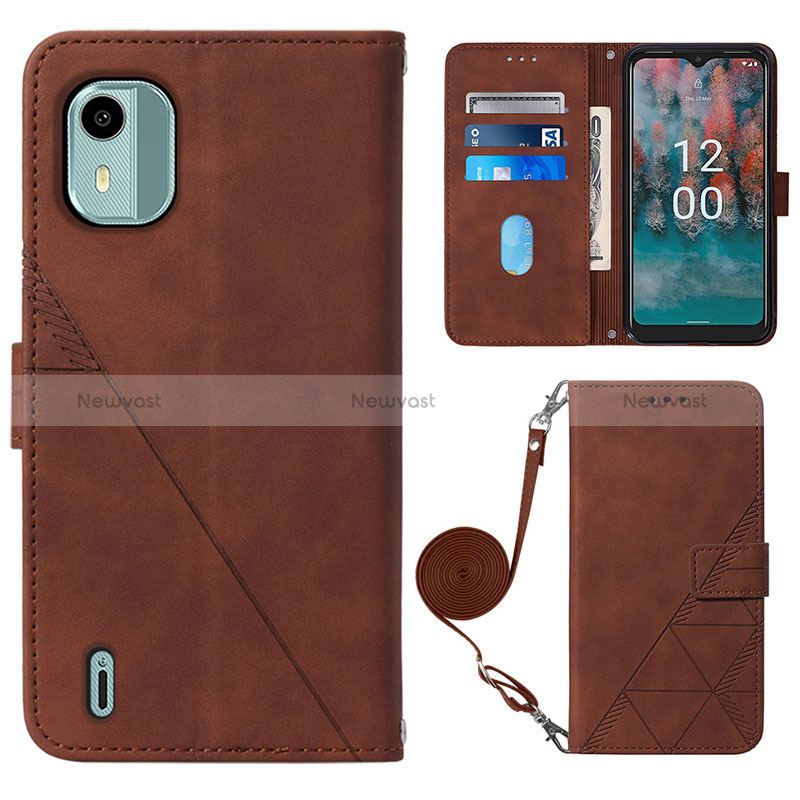 Leather Case Stands Flip Cover Holder YB1 for Nokia C12