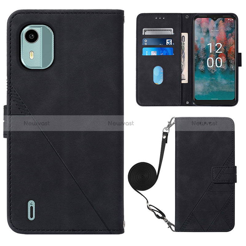 Leather Case Stands Flip Cover Holder YB1 for Nokia C12