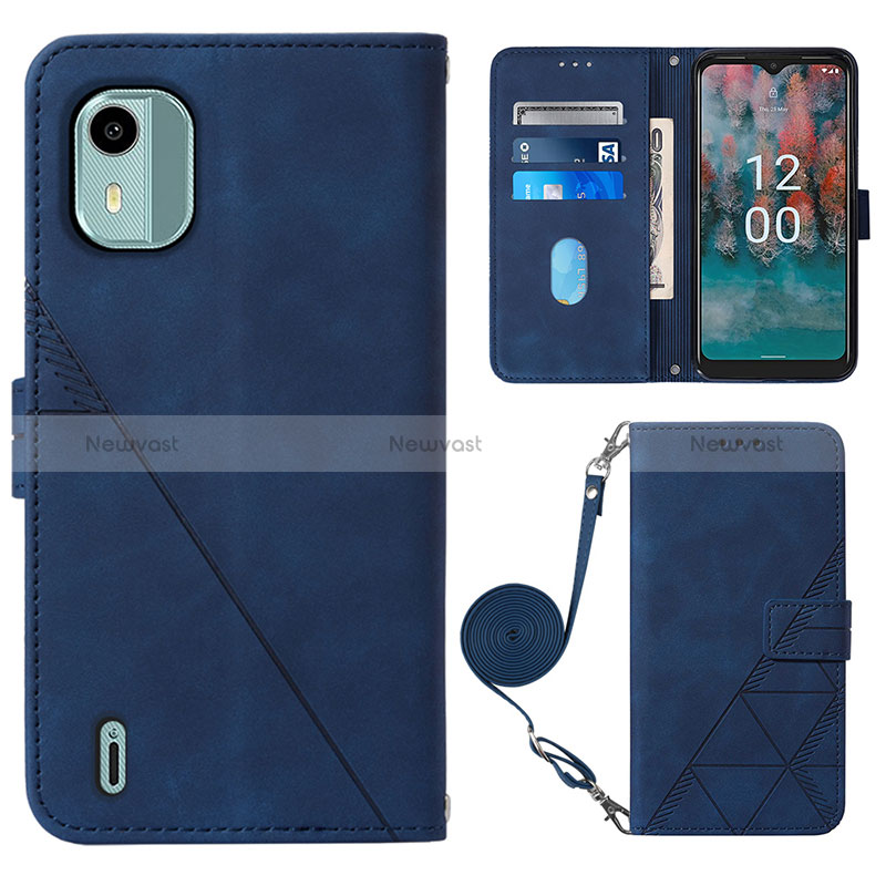 Leather Case Stands Flip Cover Holder YB1 for Nokia C12 Plus