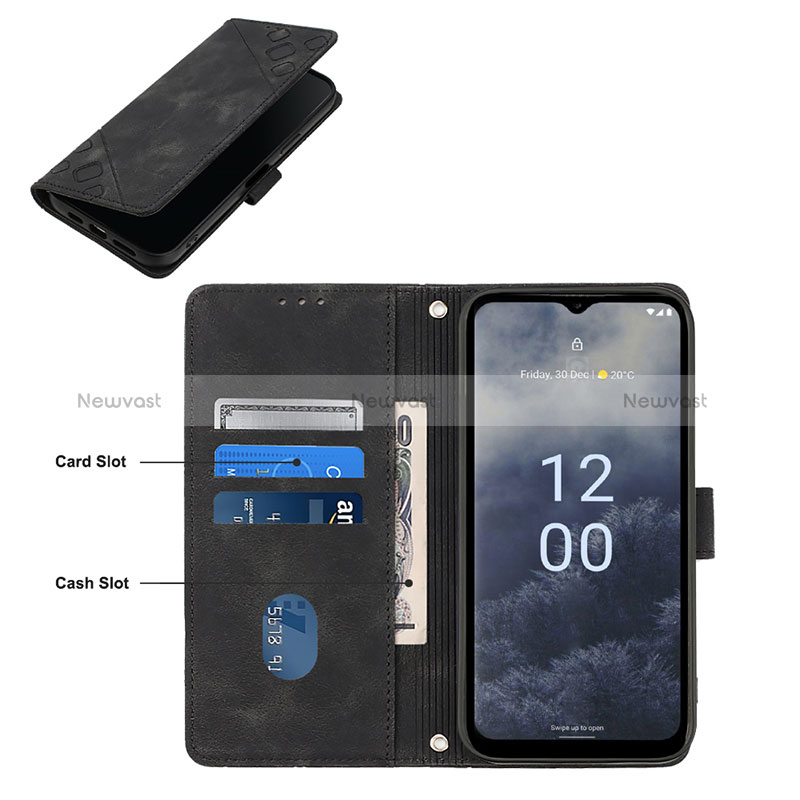 Leather Case Stands Flip Cover Holder YB1 for Nokia G60 5G