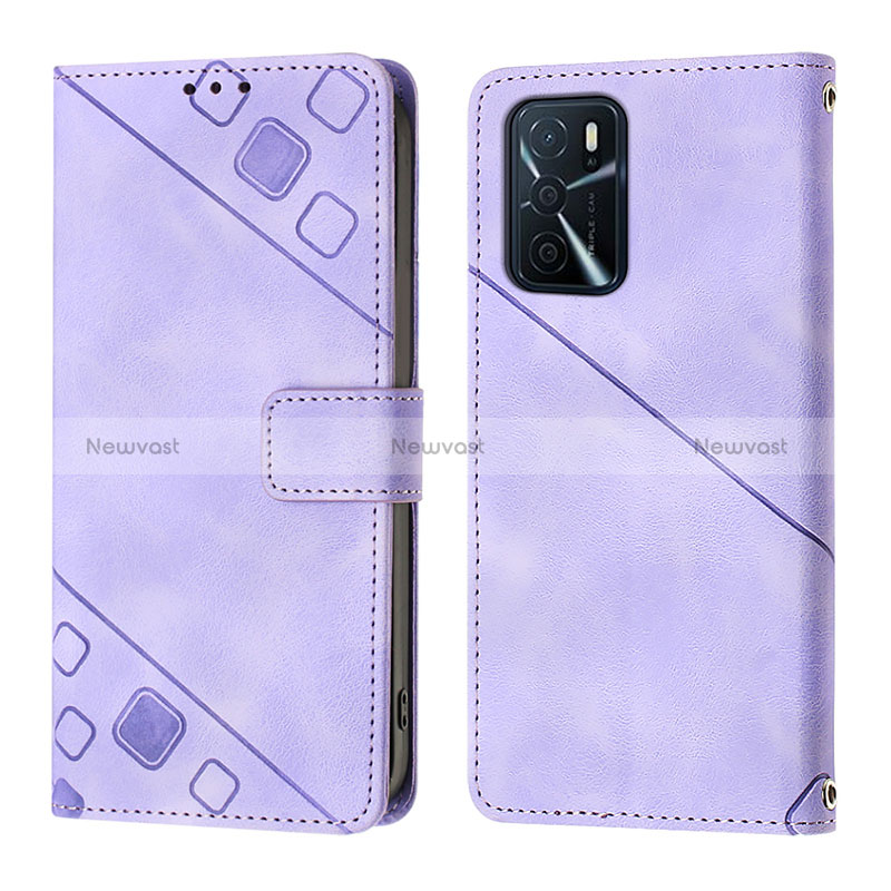 Leather Case Stands Flip Cover Holder YB1 for Oppo A16