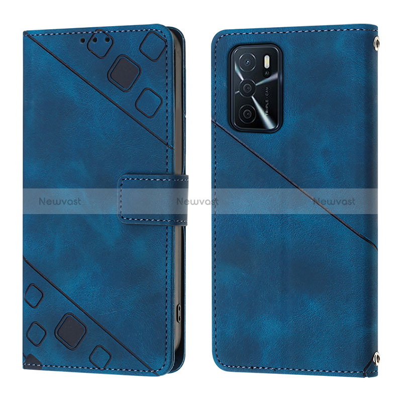 Leather Case Stands Flip Cover Holder YB1 for Oppo A16